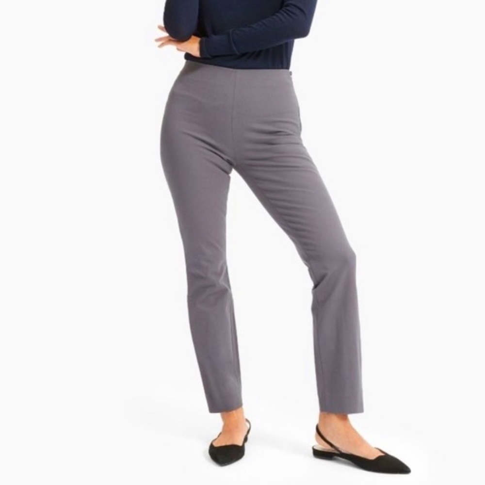 Everlane The Work Side Zip Cotton Stretch Pants in Grey